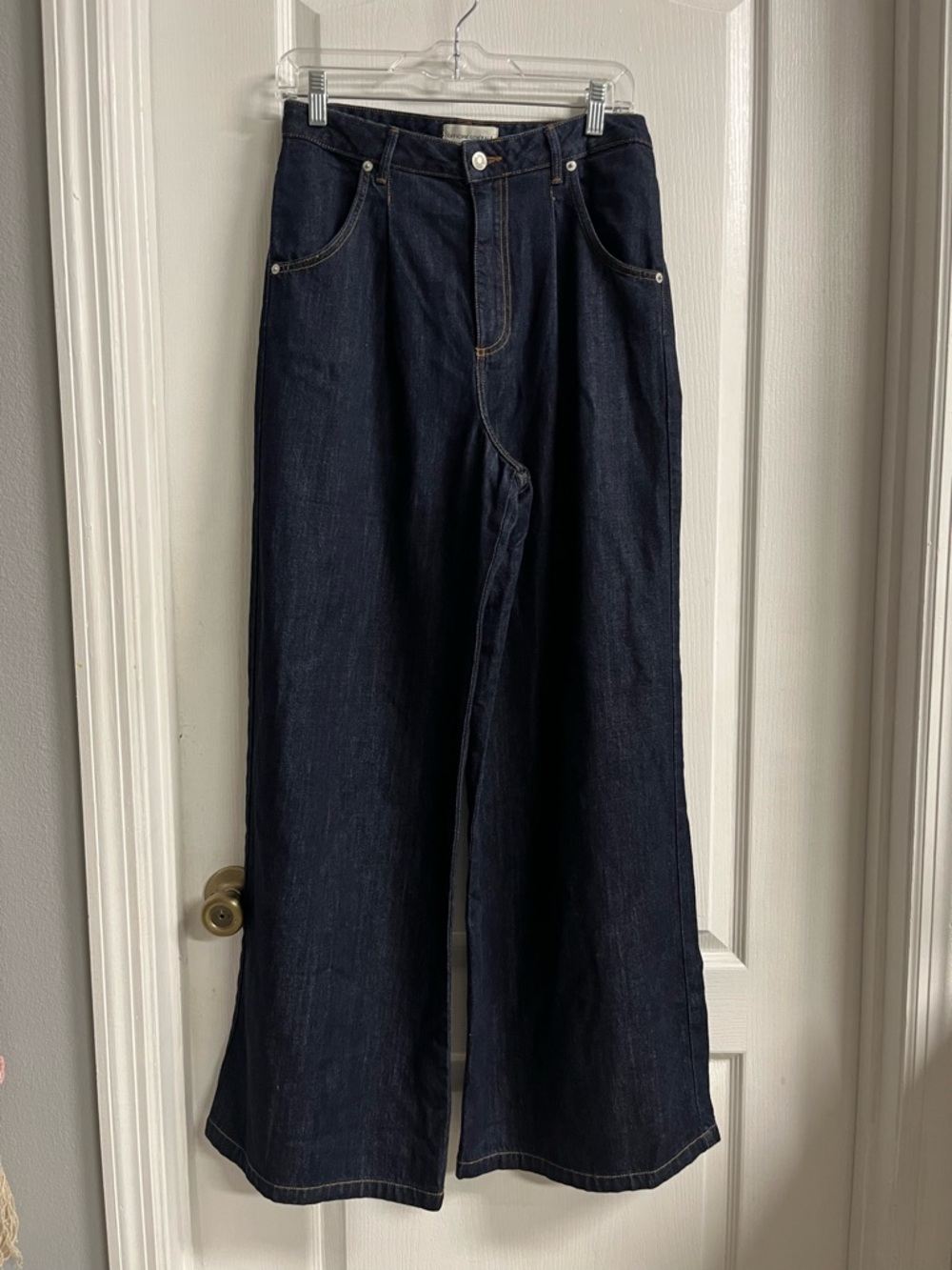 Officine Generale Dark Blue Wide-Leg Jeans